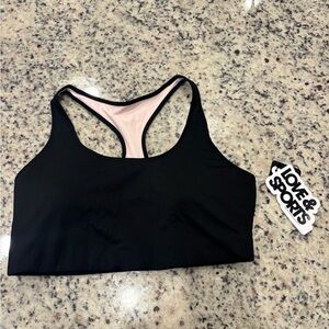 Love & Sports Black and Pink Sports Bra